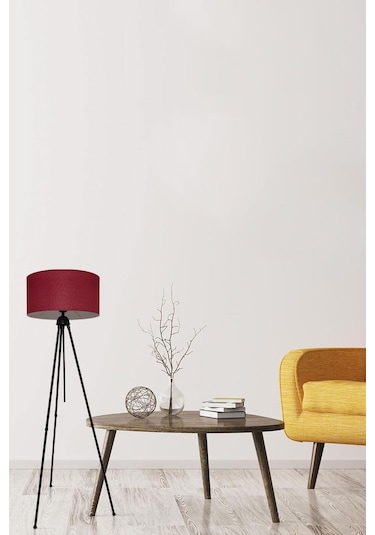 Silindir Başlıklı Bordo Metal Lambader