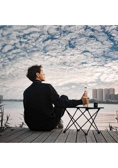 Prestigegoods Shinetrip A292 -g0s Taşınabilir Alüminyum Piknik Masası Siyah, 41x35x30 Cm, Dayanıklı, Hareketli Ayak Koruyucuları, Katlanır Örtü, Piknik, Kamp, Barbekü İçin İdeal Siyah