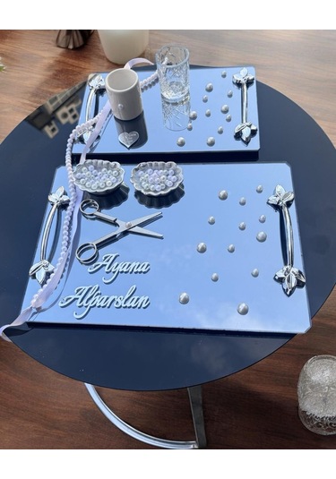 Tycho İncili Söz Nişan Yüzük Tepsisi İncili Kurdale Hediye Gümüş