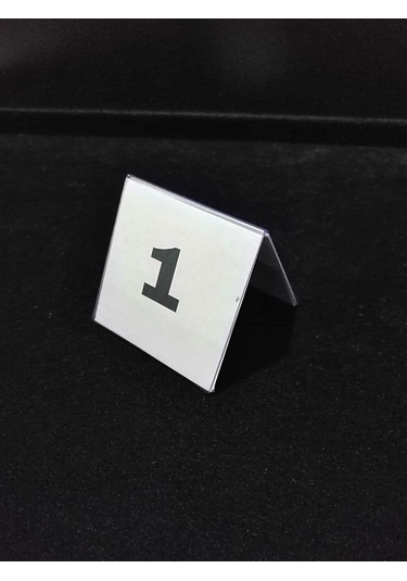 Şeffaf Etiket Pvc İsimlik Masa Numaraları Çift Yön 1-30 Arası Ayaklı Numaralar