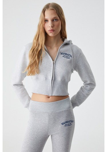 IRESSINE Kadın Kapüşonlu Fermuarlı Uzun Kollu Regular Grimelanj Sweatshirt