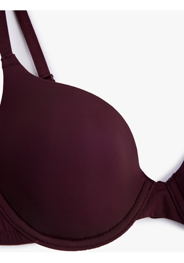 Koton Rahat Kalıp Desteksiz Balenli Sütyen Şarap 6wlk10009mk Şarap