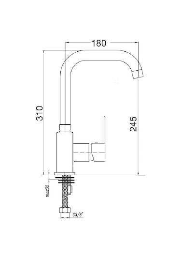 Penta Agena Evye Bataryası L Borulu P915 Krom