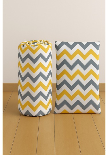 Tek Kişilik Desenli Lastikli Çarşaf Seti 120x200 Cm + 1 Yastık Kılıfı 50x70 Sari