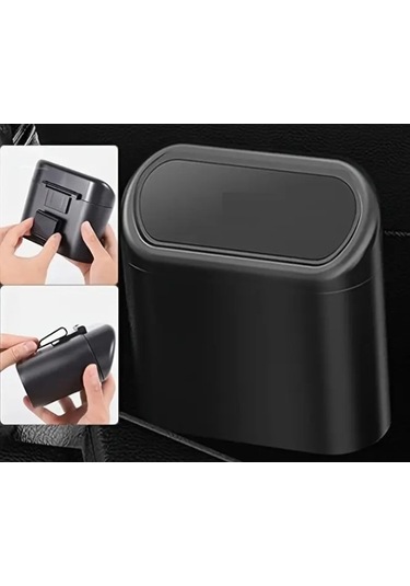 Araba Çöp Kutusu Kapaklı Organizer Siyah 5256 Çok Renkli