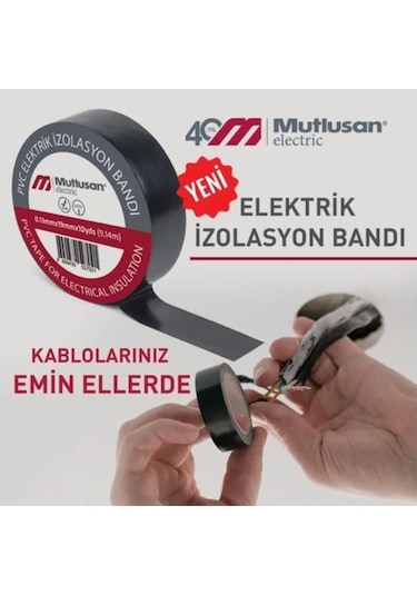 Mutlusan İzolebant 19 Mm Elektrik Bandı Siyah