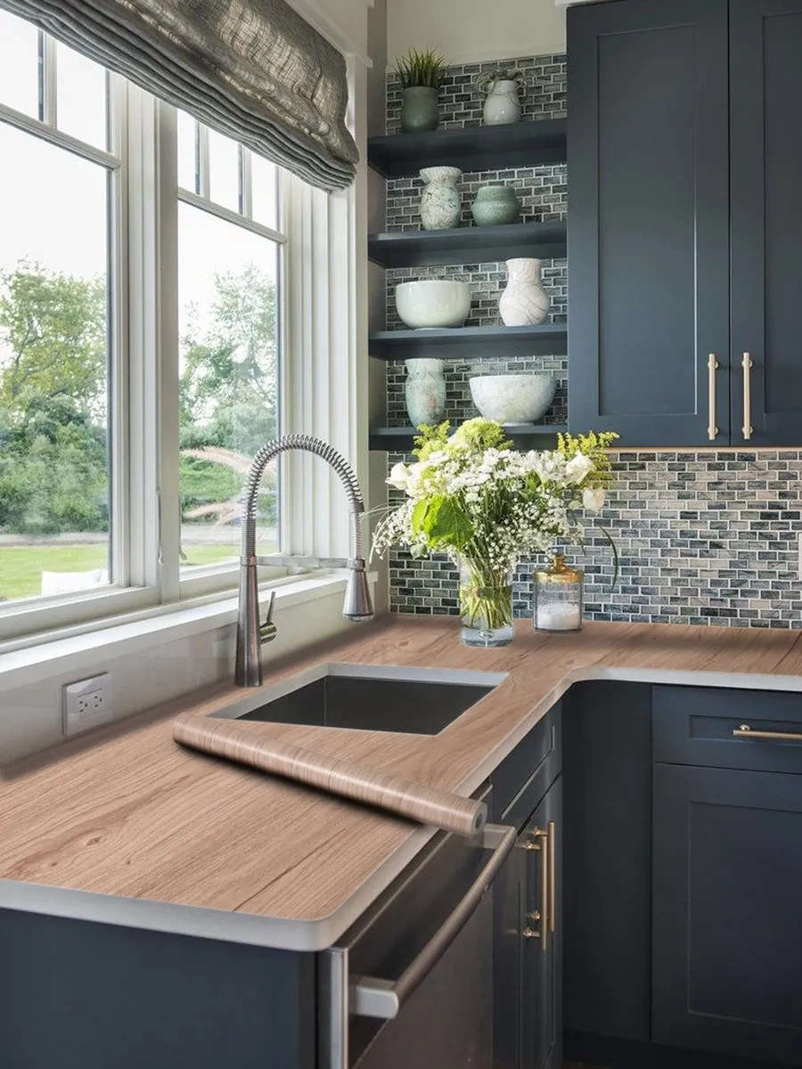 Stankoinstrument İ Osnastka Kendinden Yapışkanlı Ahşap Desenli Mat Mobilya Filmi 8 Metre 385325695