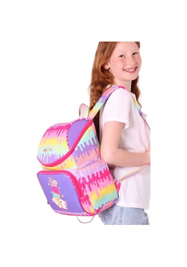 Elatae Su Geçirmez Kumaş Kız Çocuk Çok Gözlü Ortopedik Sırt Okul Çantası L5247 Lila
