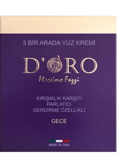 Doro Massimo Fazzi 3'ü 1 Arada Gece Yüz Bakım Kremi 50 ML