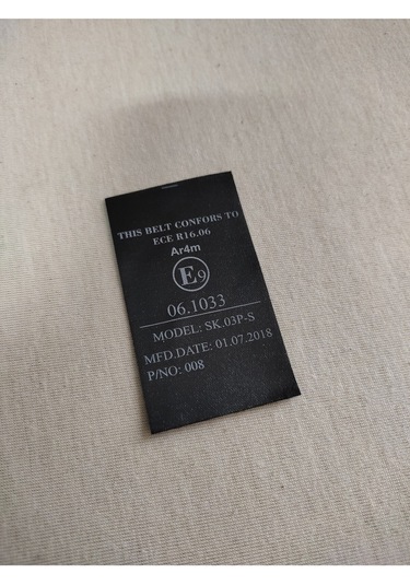 Araç Emniyet Kemeri E Sertifika Etiketi 2 Adet