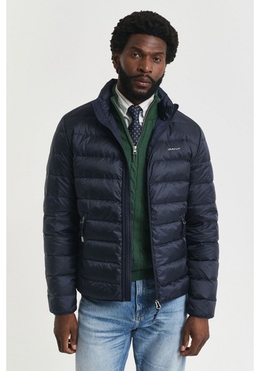 Gant Erkek Regular Fit Dik Yaka Kapitoneli Şişme Mont - Lacivert Evenıng Blue