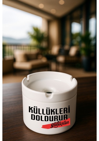 Porselen Baskılı Küllük - Gülüşün