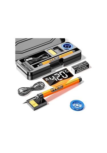 Valkyrie Şarjlı Dijital Ekranlı Havya Seti 420 C Ayarlanabilir Sıcaklık Type-c Hızlı Şarj