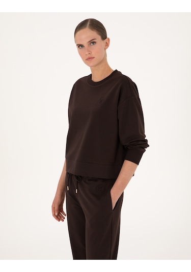 Pierre Cardin Kadın Kahverengi Sweatshirt 50314963-vr029 Kahverengi