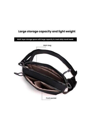 Novahub Erkekler Göğüs Çantası Kişiselleştirilmiş Banliyö Omuz Çantası Cep Telefonu Bel Paketi Siyah Yeşil Siyah Siyah