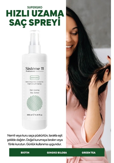 Sisteme 11 At Kuyruğu Saç Spreyi Hızlı Uzamaya Yardımcı 250 Ml