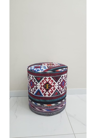 Dijital baskılı desenli kumaş puf oturma pufu