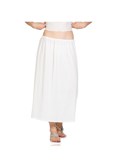 Jüpon Şile Bezi Pamuk Uzun Etek Astarı Tam Boy Jipon Krem Krm