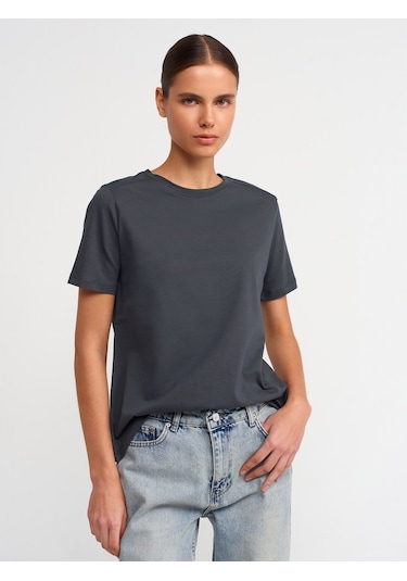 Dilvin Pamuklu T-shirt 101a30740 Antrasit