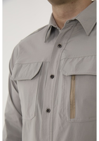 Camp Scoutland Camp376 Outdoor Tactical Rahat Ve Kullanışlı Su İticili Erkek Taktik Gömlek Taş