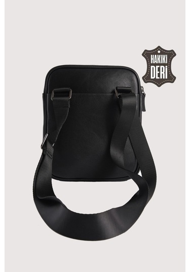 Hakiki Deri Erkek Postacı Çantası Siyah Smr9250 Siyah