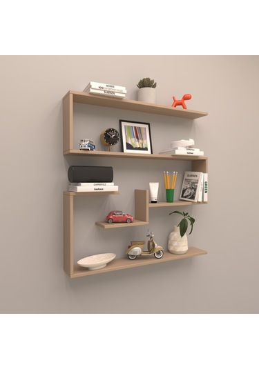 Rafkestir Agra Duvar Raf Set Cappicino