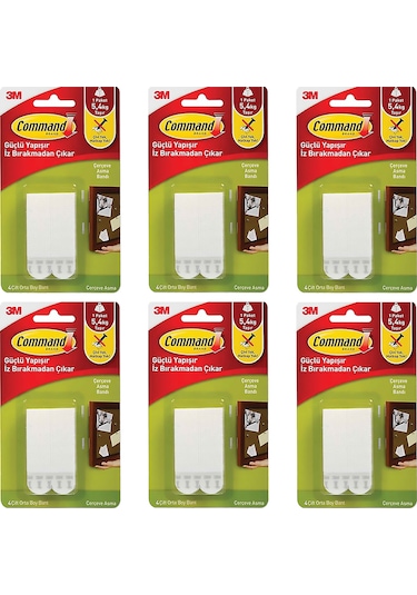 3m 17201 Command Orta Boy Cırt Bant 6 Paket