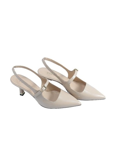 Poletto Hakiki Deri Bej Ayakkabı Stiletto 9841 112-2434 Bej