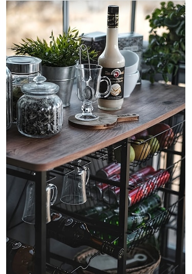 ÇOK AMAÇLI ADA MASA METAL MUTFAK BAR BANGO TEKERLEKLİ SEBZELİK