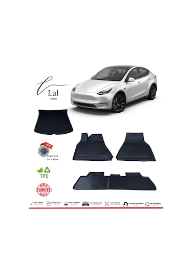 Tesla Model Y 2019+ 3d Havuzlu Paspas Bagaj Havuzu Seti