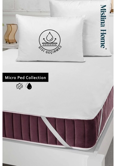 Micro Classic Sıvı Geçirmez Köşe Lastikli Ped Tek - Çift Kişilik Çocuk Yatak Koruyucu Alezi Beyaz