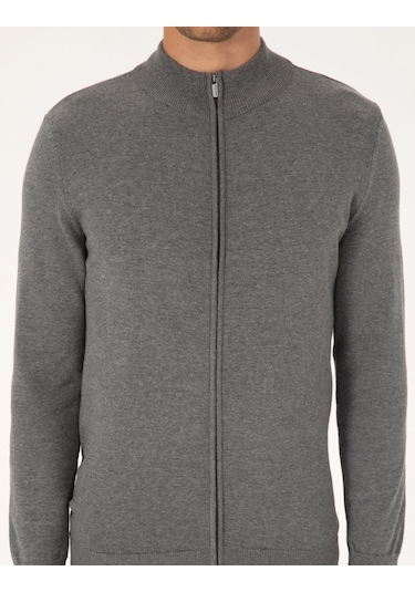 Pierre Cardin Erkek Gri Melanj Hırka Triko 50317409-vr086 Gri Melanj