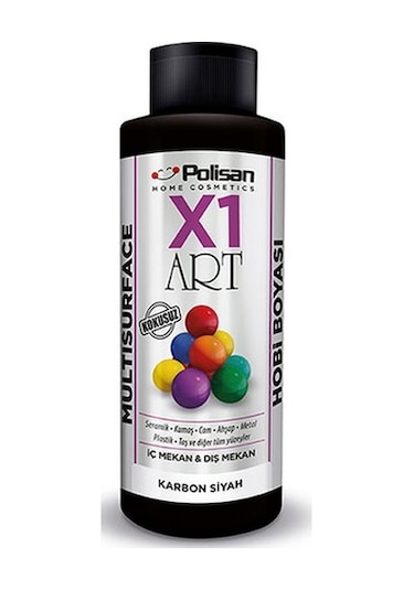 Polisan X1 Art Multisurface Hobi Boyası Karbon Siyah 120 ML