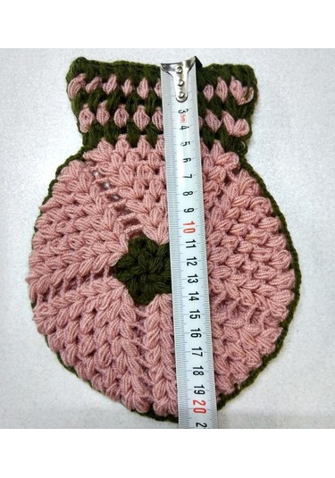 Yeşil Pembe Mor Beyaz Üçlü Lif Takımı El İşi Örme