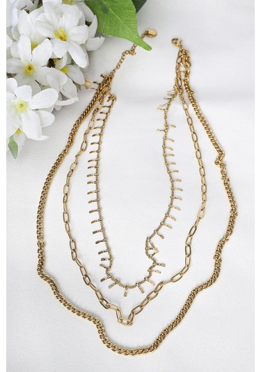 3'lü Arch Zincir Kolye Çok Renkli