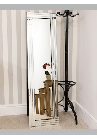 Model Line Dekoratif Desenli Bizoteli Salon Ofis Konsol Aynası 100 X 40 Gümüş 18061806433 Gümüş