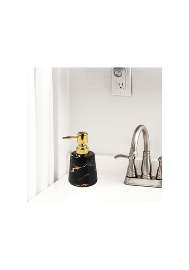 Suntek Banyo Otel Tezgahı Siyah Için Sabunluk Boş Banyo Sıvı Kabı Siyah