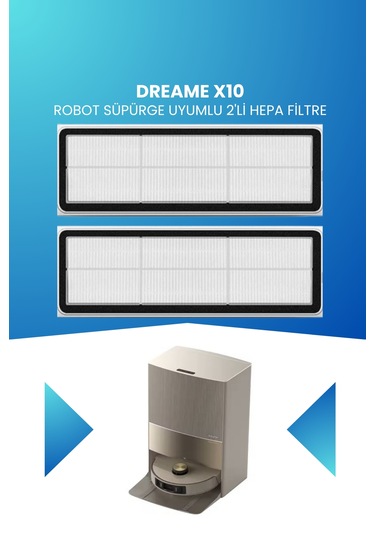 Dreame X10 Robot Süpürge Uyumlu 2'li Hepa Filtre