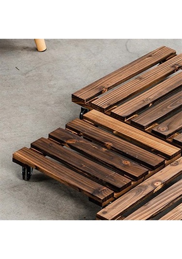 Ulzyvf Yuvarlak Tepsisi, Tekerlek Standı, Stand Saksısı, Saksısı Saksı Raf, Çiçek Çiçek Bonsai Bitki Ahşap Ui