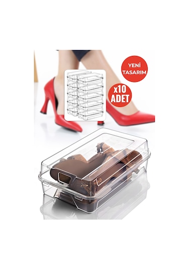 Nandy Home 10'lu Set Kadın Ayakkabı Saklama Kutusu