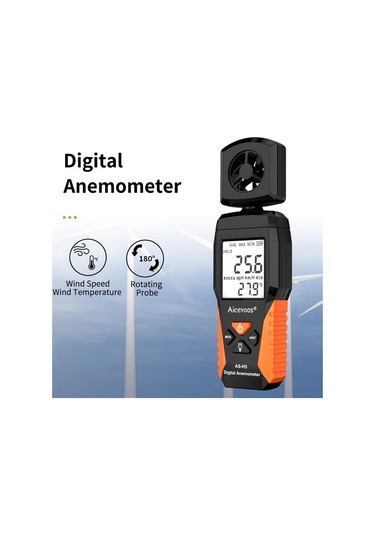 Xuweiwei Aıcevoos Dijital Anemometre H5 0.3 30m Sn Ruzgar Hizi Olcer Sicaklik Nem Olcum Pille Calisir Abs
