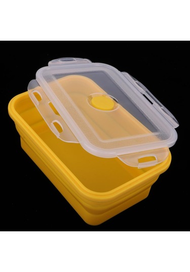 Homyl Katlanır Silikon Öğle Yemeği Kutusu Kase Bento 800ml-sarı 800ml Sarı Çok Renkli