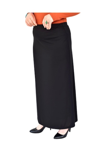 Kadın Uzun Lastikli Kalem Etek Bgl-st04727 Siyah