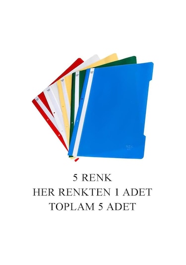5 Renk Telli Dosya Seti 1 Paket 5 Li Telli Dosya Okul Büro Ofis