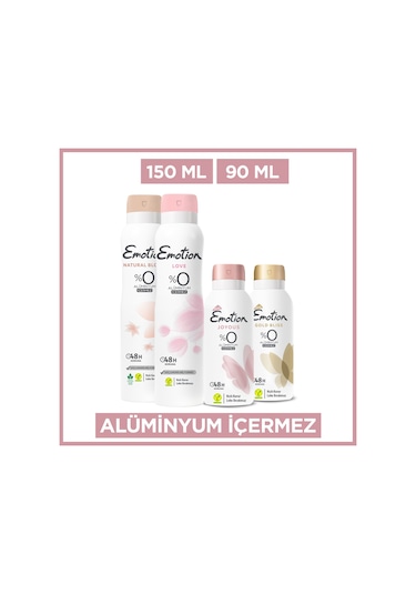 Emotion Kadın Deodorant Seti - Natural Bloom, Love 2x150 Ml - Gold Bliss,joyous 2x90 Ml