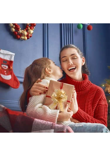 Dofolink 30 Adet Büyük Boy Altın Hediyelik Şerit Bow - Dekoratif Kumaş Bowknot