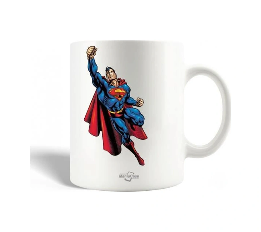 Kupa - Süperman - Seramik - 30cl - Beyaz - Bulaşık Makinesinde Yıkanabilir