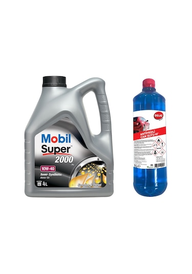 Mobil Super 2000 X1 10W-40 Motor Yağı 4 L + Gojo Antifrizli Cam Suyu 1 L