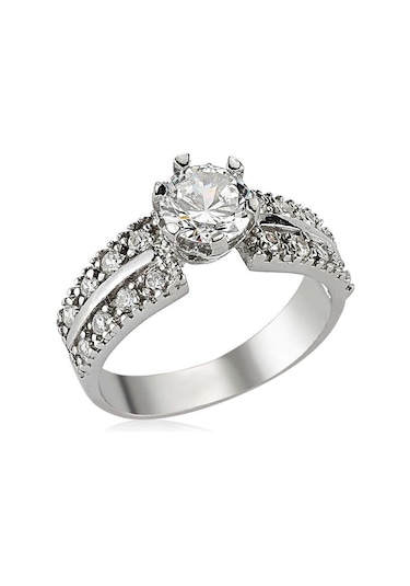 Gümüş Tek Taş Bayan Yüzük Wrg101213 Gümüş