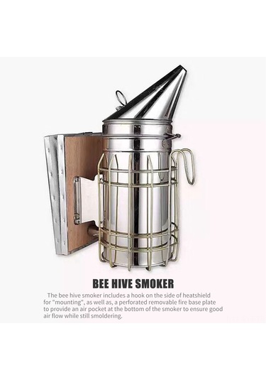 Symbee Çelik Paslanmaz Arı Duman Makinesi - Isı Korumalı, Hava Akışı İyi, Arıları Sakinleştirir
